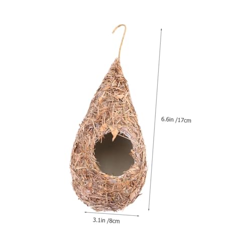 Parliky 5 Stück Teiliges Strohnest Vogelhaus zum Aufhängen Handgefertigtes Geflochtenes Vogelnest Wetterfestes Vogelnest Draußen Rustikales Vogelhäuschen für Kleine Vögel und Kleintiere von Parliky