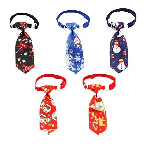 Parliky 5St Weihnachts-Haustier-Krawatte Kätzchenhalsbänder für Jungen Festival-Hundehalsband weihnachtsdeko Weihnachtskrawatten Haustier Dekoration Krawatte Weihnachtshundebindungen Mini von Parliky