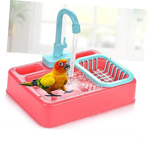 Parliky Vogelbad Mit Automatischer Wasserversorgung Rot Für Kleine Vögel Wie Papageien Inklusive Bunter Spielzeuge Für Vogelpflege Und Hygiene Parliky Vogelbad Mit Automatischer Wasserversorgung Rot Für Kleine Vögel Wie Papageien Inklusive Bunter Spielzeuge Für Vogelpflege Und Hygiene von Parliky