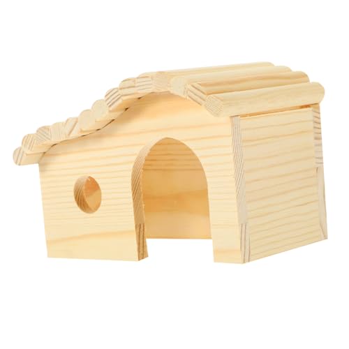 Parliky Hamsterhaus Aus Naturholz Für Kleintiere Mit Schlafnest Balkon Futternapf Und Leiter Für Hamster Mäuse Rennmäuse Und Meerschweinchen von Parliky
