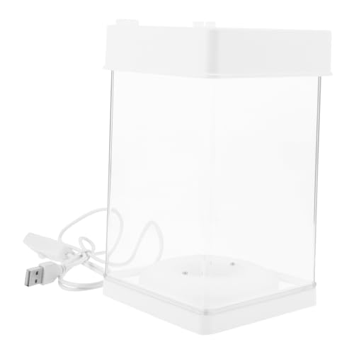 Parliky Desktop Fischbecken Mit Beleuchtung Robustes Und Sicheres Aquarien-Design Für Goldfische Optimal Für Zuhause Büro Dekoratives Element Moderates Platzangebot Für Jede Umgebung von Parliky