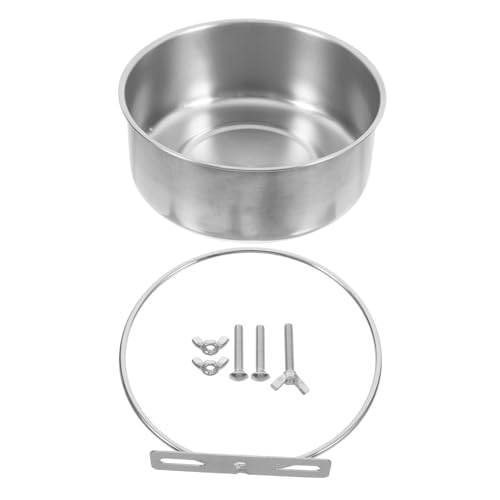 Parliky Edelstahl Futternapf Vogelkäfig Wasserschale mit Klemme rutschfest Leicht zu Reinigen für Papageien Wellensittiche Nymphensittiche Multifunktional für Futter und Wasser von Parliky