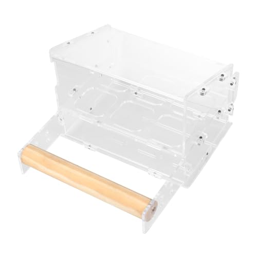 Parliky Hängender Fächer Vogelfutterspender Aus Acryl Mit Holzstand Für Papageien Fängt Futter EIN Installieren Und Transparent Für Sichtbarkeit Parliky Hängender Fächer Vogelfutterspender Aus Acryl Mit Holzstand Für Papageien Fängt Futter EIN Installieren Und Transparent Für Sichtbarkeit von Parliky