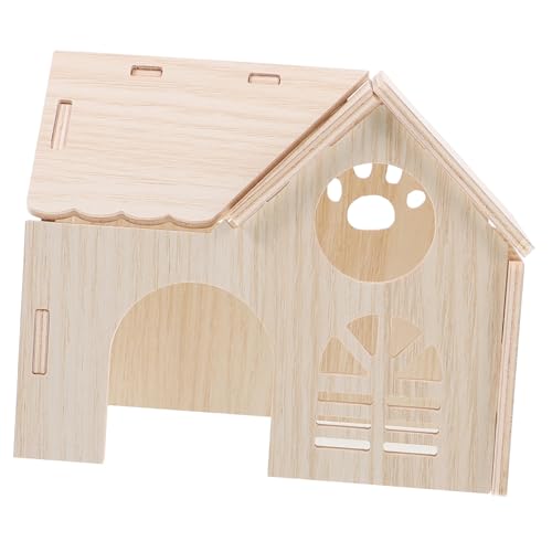 Parliky Hamster Holzhaus für Kleintiere Verschleißfestes Nagerversteck Dekoratives Schlafhaus für Zwerghamster Mäuse Sicheres und Material für Täglichen Gebrauch von Parliky