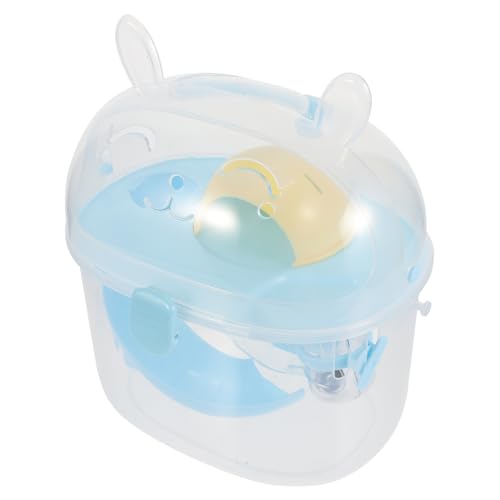 Parliky Kompakte Tragbare Käfige Für Kleintiere Transportbox Für Hamster Meerschweinchen Und Kleintiere Leicht Zu Reinigen Für Reisen Aus Hochwertigem Kunststoff Transparent Blau von Parliky