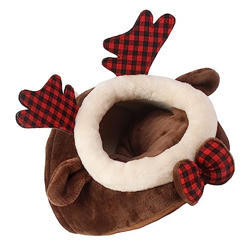 Parliky Entzückende Hirsch Design Nest Kaninchen Hamster Haustier Winter Den Plüsch Bett Höhle von Parliky
