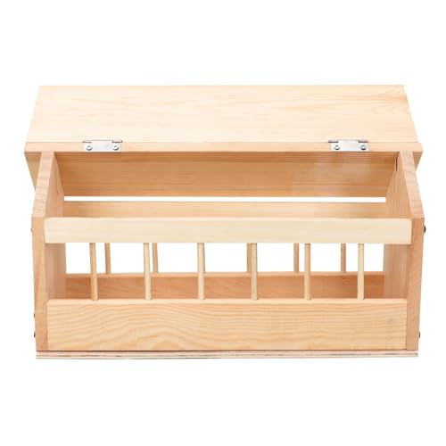Parliky Holz Futtertrog für Tauben Automatischer Futterspender mit Multi Slots Design für Papageien und Geflügel Verhindert Lebensmittelverschwendung zu Reinigen von Parliky