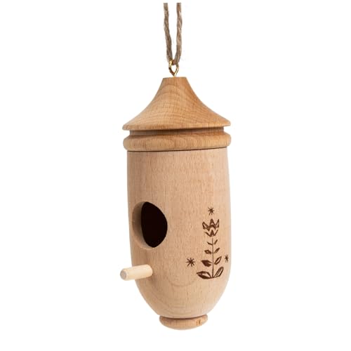 Parliky Holz Vogelhaus zum Aufhängen Miniatur Vogelnest Garten Deko Wetterfestes Naturornament für Balkon und Handwerkskunst Dekoratives Nest für Kleinvögel Draußen von Parliky