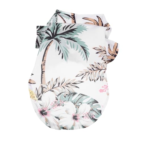 Parliky Hawaii Dog Shirt Sommer T-Shirt Für Kleine Hunde Atmungsaktive Und Bequeme Haustierkleidung Süßes Design Mit Kokosnussbaum- Für Alltag Und Besondere Anlässe von Parliky