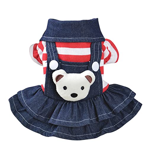 Parliky Hundekleid mittlere Hundebekleidung Welpenkleidung für kleine Hunde Welpen-Jeans Weste für kleine Hunde Kleidung mit Haustiersaum hundemantel Dog Raincoat Haustierbekleidung rot von Parliky