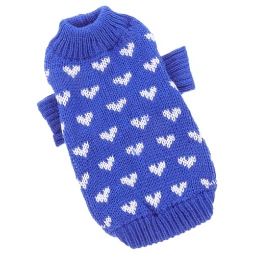 Parliky Hundepullover für Kleine Hunde Gestrickt mit Herzmuster Bequemer Rundhalsausschnitt Maschinenwaschbar Modischer Haustierpullover für Valentinstag Passend für Mittelgroße und Kleine von Parliky