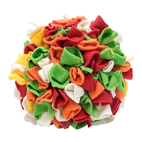 Parliky Hundespielzeug Snuffle Ball aus Robustem TPR und Polar Fleece Langsam Fütternder Futterball zur Geruchssinnförderung Erstickungsfunktion Geeignet für Drinnen und Draußen von Parliky