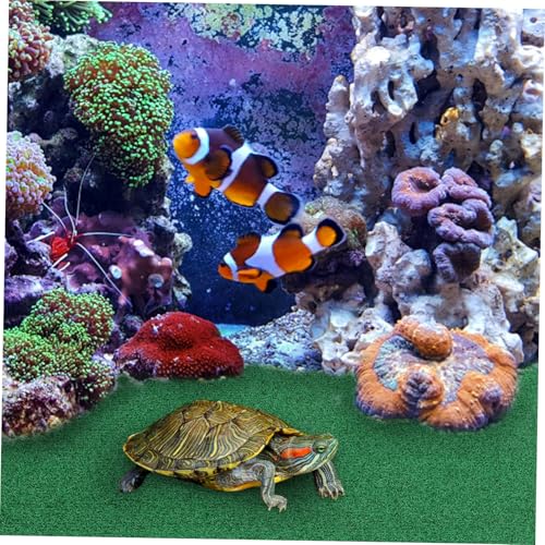 Parliky Künstlicher Rasenteppich für Schildkröten Robuste Langlebige Reptilien liegeplattform und Vielseitige Dekoration Wetterfeste Tragbare Künstliche Grasmatte für Aquarium und Garten von Parliky