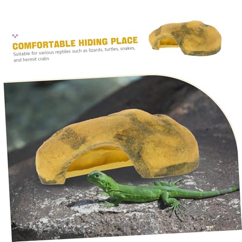 Parliky Natürliche Reptilienhöhle aus Harz Natürlicher Versteckplatz und Schildkröten basking plattform Sicher für Bearded Dragon Kleine Schildkröten Eidechsen als Terrarien von Parliky