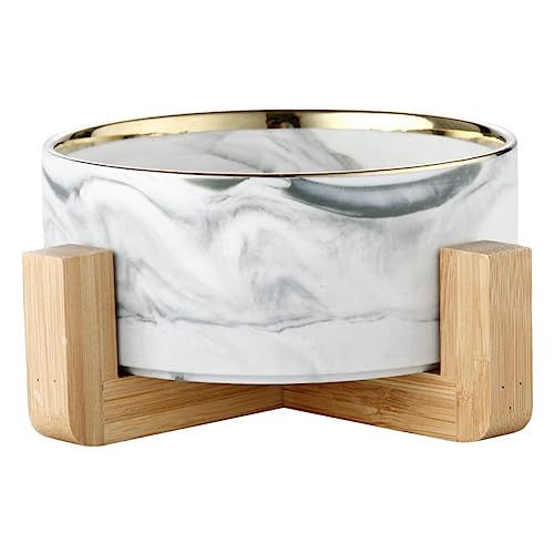 Parliky Nordische Hundenapf Schüssel mit Holzgestell Marmoroptik Futternapf für Katzen und Hunde Haushaltsnapf Wasser Napf Komfortables Erhöhtes Design Leicht zu Reinigen Parliky Nordische Hundenapf Schüssel mit Holzgestell Marmoroptik Futternapf für Katzen und Hunde Haushaltsnapf Wasser Napf Komfortables Erhöhtes Design Leicht zu Reinigen von Parliky
