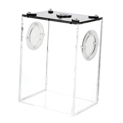Parliky Professionelle Reptilienbox aus Transparentem Acryl mit Belüftung Tragbarer Wetterbeständiger Terrarienkäfig für Schlangen Eidechsen Spinnen und Amphibien Klare Beobachtungsbox von Parliky