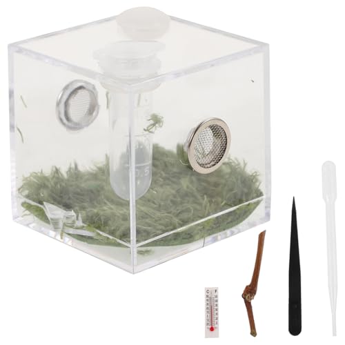 Parliky Reptilien Aufzuchtbox Transparent mit Belüftung Leicht und Kompakt für Springspinnen Geckos Grillen und Kleine Wirbellose Insekten Futterbox von Parliky