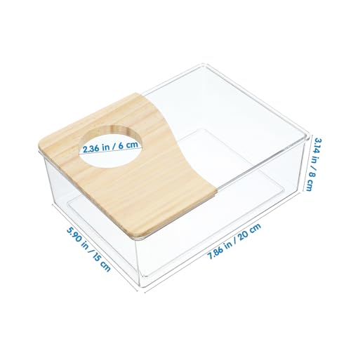 Parliky Sandbadbehälter Hamster Acryl Multifunktional Sandbad und Toilette für Hamster Gerbil Mäuse Chinchilla Transparent Halbdeckel von Parliky