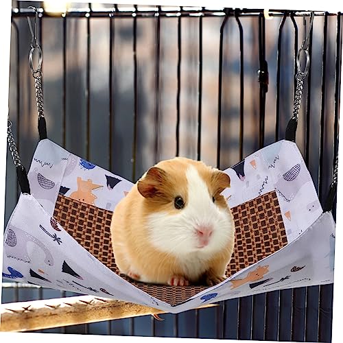 Parliky Sommerliche Hängematte für Kleintiere Atmungsaktives Leichtes Material Vielseitig Einsetzbares Schlafbett für Hamster Meerschweinchen Frettchen Waschbar Bequem und Kühl von Parliky