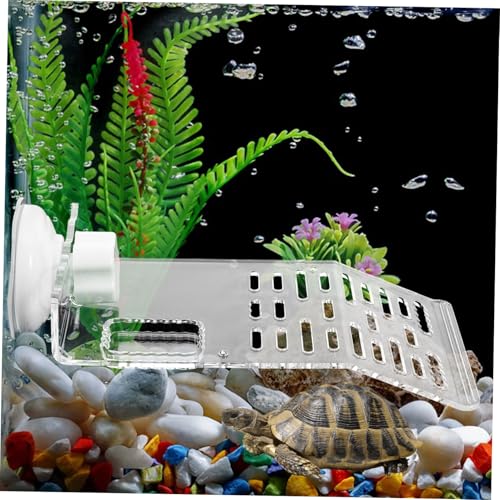 Parliky Turtle Basking Platform mit Stabilem Saugnapf Transparente Kunststoff sonnenterrasse für Verschiedene Schildkrötenbecken rutschfeste Kletterplattform für Aquarien und Terrarien von Parliky