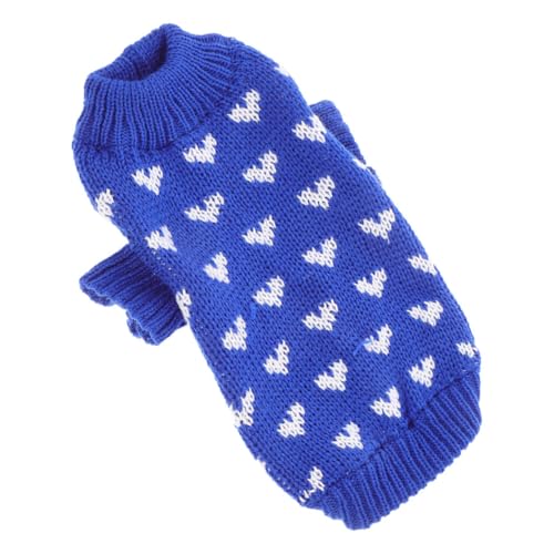 Parliky Valentinstag Hundepullover XL Rundhals Warmes Strickhundekostüm für Kleine bis Mittelgroße Hunde Stilvoller Welpenpullover mit Herzmuster Einfach An Ausziehbar Haustier Zubehör von Parliky