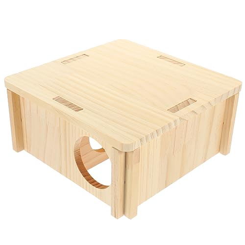 Parliky Einzigartiges Hölzernes Hamsterhaus-verstecknest Für Hamster-Haustier-spielhaus-meerschweinchen-versteck 20x20x9 5 Zoll von Parliky
