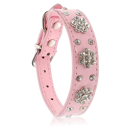 Parliky Sicherheitshalsband Für Hunde Und Welpen Verstellbar Xs Aus Strapazierfähigem Pu Mit Edelstahl-d-Ring-Schnalle Und Strassblumenmuster Parliky Sicherheitshalsband Für Hunde Und Welpen Verstellbar Xs Aus Strapazierfähigem Pu Mit Edelstahl-d-Ring-Schnalle Und Strassblumenmuster von Parliky