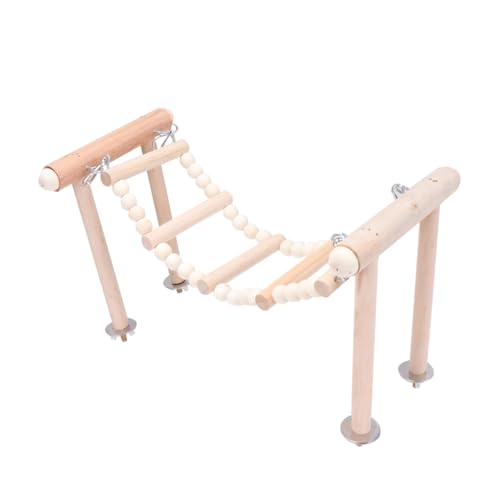 Parliky Vogelspielzeug Holz Kletterleiter Schaukel Standspielplatz für Papageien und Kleine Vögel Sicherer Vogelkäfig Zubehör für Balancetraining und Spielspaß von Parliky
