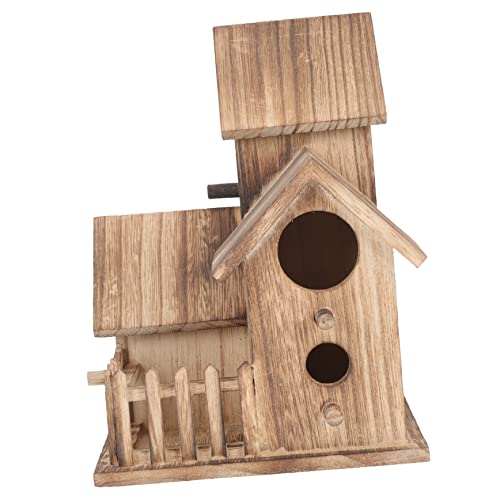 Parliky freistehender Vogelhäuschen vogelhaus Birds holzhäuser birdm Sparrow Nest Verschachtelung groß Nisthaus für Sittiche Vogelhäuser Vogelzuchthütte dekoratives Vogelnisthaus hölzern von Parliky