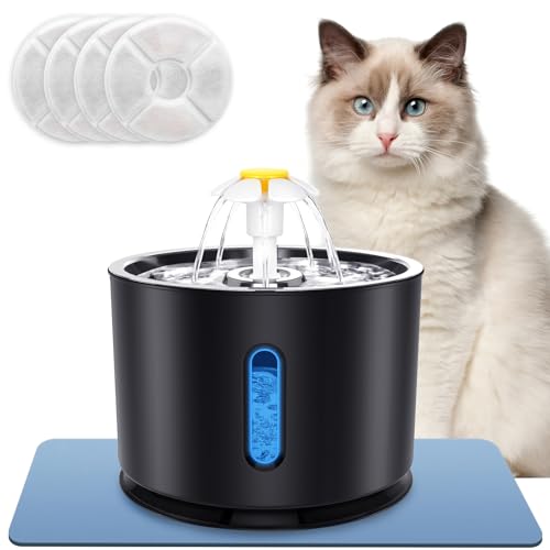 Parner Katzen Wasserbrunnen, 2,296.3 g/2.4L Automatischer Edelstahl Haustier Wasser Trinkbrunnen für Katzen Hunde Wasserspender mit Intelligenter Pumpe und LED-Anzeige für Wassermangelwarnung, Parner Katzen Wasserbrunnen, 2,296.3 g/2.4L Automatischer Edelstahl Haustier Wasser Trinkbrunnen für Katzen Hunde Wasserspender mit Intelligenter Pumpe und LED-Anzeige für Wassermangelwarnung, von Parner