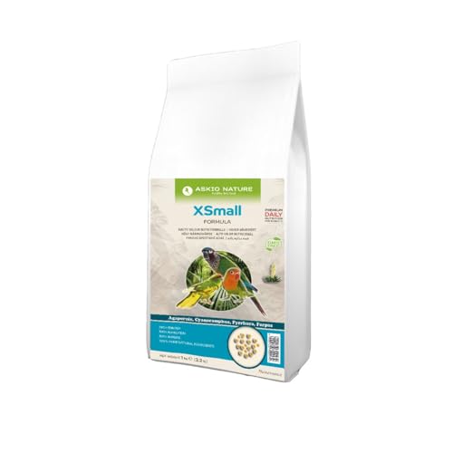 Parrot Essentials Askio Nature Nymphensittichfutter, Lovebird, kleine Sittiche, Kakariki, Papageien, Quaker und kleine Vögel, natürliche Mischung, komplettes Papageienfutter, Größe XS, 4 kg von Parrot Essentials