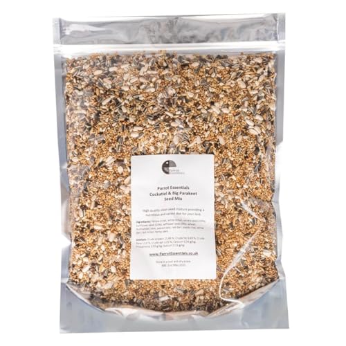 Parrot Essentials Nymphensittich- & Großsittichsamen-Mischung – nährstoffreiche, saubere Samenmischung für abwechslungsreiche Papageienernährung – 2 kg von Parrot Essentials