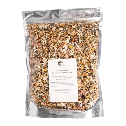 Parrot Essentials Papageienfutter mit niedrigem Sonnenblumengehalt – Nährstoffreiche, fettarme Mischung für mittelgroße und große Papageien – 4 kg von Parrot Essentials