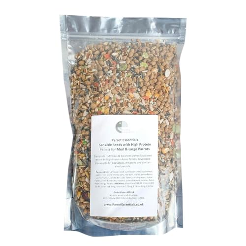 Sensible Seed Amazon & Kakadu Futter mit proteinreichen Pellets - Alleinfuttermittel für große Papageien 1kg von Parrot Essentials
