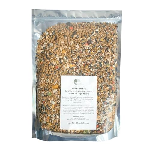 Sensible Seed Ara & Graupapageienfutter mit Energie-Pellets – Alleinfuttermittel für große Papageien 2 kg von Parrot Essentials