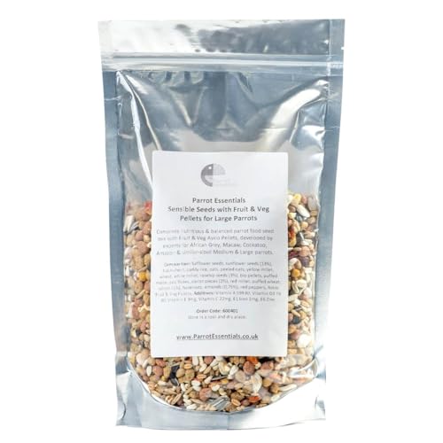 Sensible Seeds Papageienfutter mit Obst- und Gemüse-Pellets für große Papageien von Parrot Essentials – 2 kg von Parrot Essentials