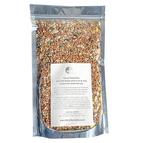 Sensible Seeds Papageienfutter mit Obst- und Gemüse-Pellets für kleine Papageien von Parrot Essentials – 1 kg von Parrot Essentials