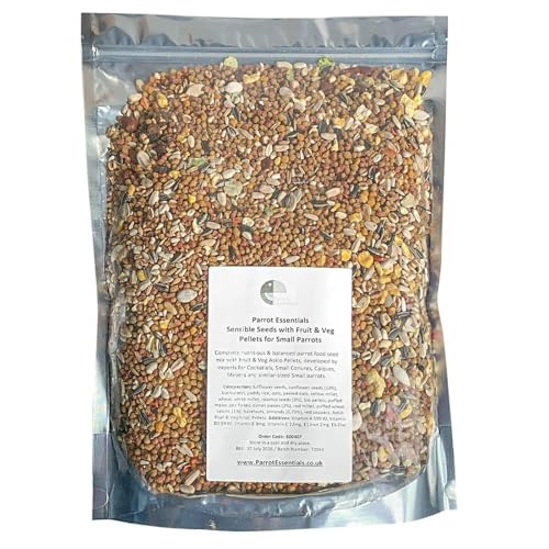 Sensible Seeds Papageienfutter mit Obst- und Gemüse-Pellets für kleine Papageien von Parrot Essentials – 2 kg von Parrot Essentials