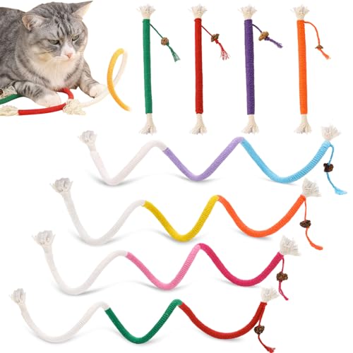 8 Stück Katzenspielzeug, Katzenspielzeug Selbstbeschäftigung, Interaktives Katzenspielzeug, Katzenminze Spielzeug, Kauspielzeug Katzenbeißseil Cat Toys für Katzen Zahnpflege Gegen Mundgeruch von Partideal