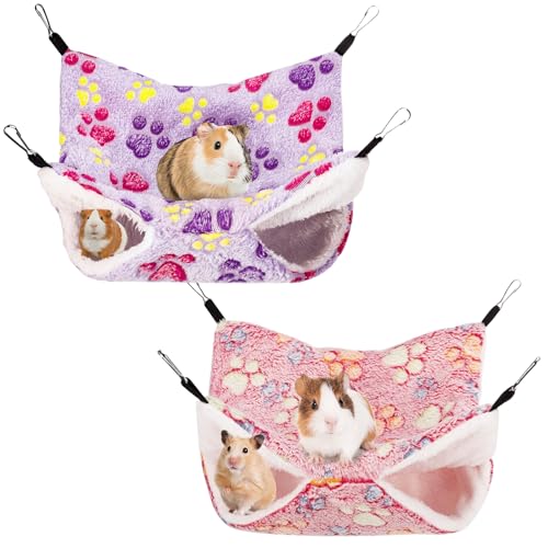 Partideal Doppelschichtige Haustier-Käfig-Hängematte, Bettkäfig für Kleintiere, weicher Samt, Haustier-Hängematte für Meerschweinchen, Papageien, Frettchen, Eichhörnchen, Hamster, Ratten, Spielzeug, Partideal Doppelschichtige Haustier-Käfig-Hängematte, Bettkäfig für Kleintiere, weicher Samt, Haustier-Hängematte für Meerschweinchen, Papageien, Frettchen, Eichhörnchen, Hamster, Ratten, Spielzeug, von Partideal