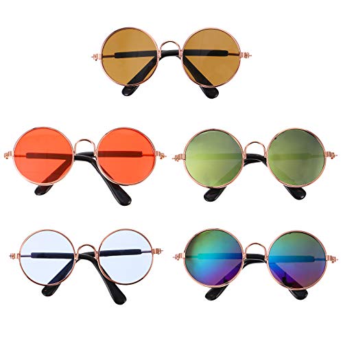 5 x Hunde-Sonnenbrillen schicke Brillen Schutz attraktive Hundeaugen - trägt Dekorationen für Weihnachten, Bankett, Feier von PartyKindom