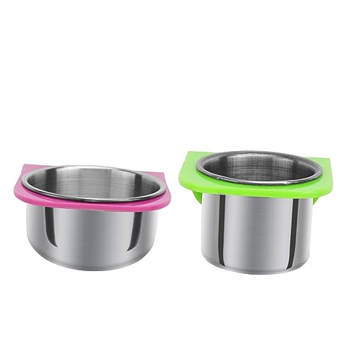 PartyKindom 1 Set Futterboxständer Für Papageien Wellensittiche Hühner Wasserfutterspender Hängebecher Für Vögel Tauben Auffangschale Behälter Matte Hamsterfutterspender Mittagessen von PartyKindom