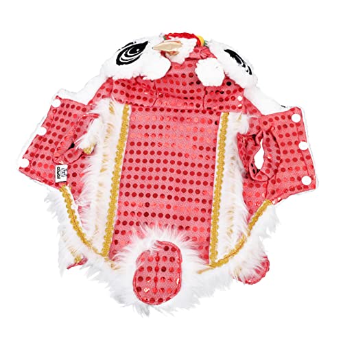 PartyKindom Hund Dance Lion Kostüm Einfach Anzuziehen Neues Jahr Festliche Kleidung Schöne Hund Bekleidung Hochwertiges Polyester Material Haustier Partykleidung von PartyKindom