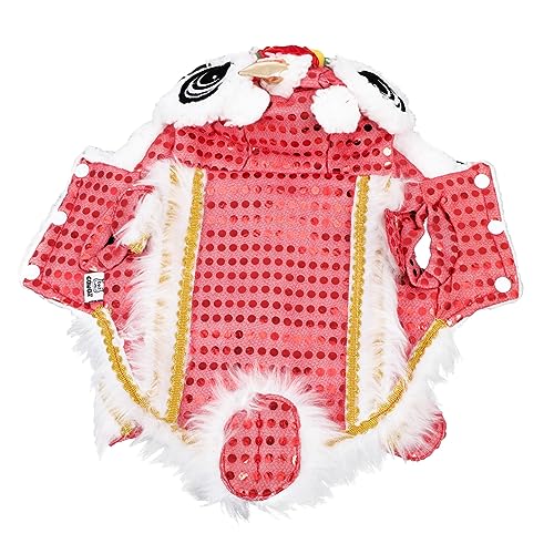 PartyKindom 1 Stück Kleidung für Haustiere Löwenmähne Kostüm Tanzlöwen-Hundekostüm Hund Löwentanzkostüm Dog Costume hundekostüme Hundebekleidung Hundekleid des neuen Jahres Polyester von PartyKindom