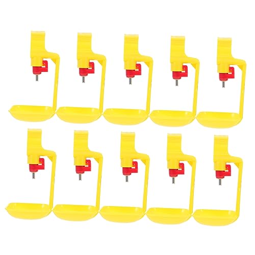 PartyKindom 10 Stück Automatische Tränke für Hühner Container Automatische Hühnertränke geflügel tränke Geflügeltränke landwirtschaftliche Vorräte Hühnerwasserschale Rostfreier Stahl Yellow von PartyKindom