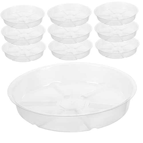 PartyKindom 10 Stück Blumentopf Tablett Kindergarten Eingetopft Pflanzen Dauerhaft Zimmerpflanze Tabletts Pflanzgefäße Drainage Drinnen Untertasse Pads Anlage Wasser Transparent Plastik von PartyKindom