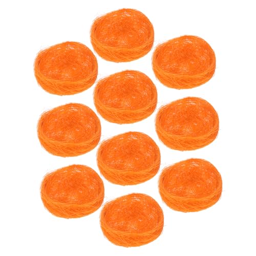 PartyKindom 10 Stück Gartendekoration Vogelnest für dekorative Vogelnester Vogelhaus Ornament Simulation Vogelnest dekoratives Vogelnest Gefälschtes Vogelnest Garten vogelnest betäuben Orange von PartyKindom
