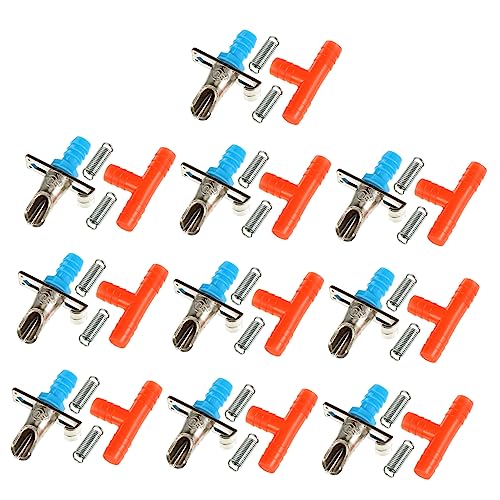 PartyKindom 10 Stück Kaninchen-wasserbrunnen Flaschenhalter Einstellbar Thermostatisch Haustiere Futtertrinker Wasserbecher Hund Bausätze Essen Trog Gebühr Zwinger Strohdeckel Düse Plastik Rot von PartyKindom