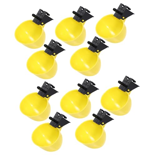 PartyKindom 10 Stück Pigeon Chicken Trinkbrunnen Küken füttern automatisches Huhn Käfig Geflügelfutter Taube geflügel tränke Bird Bath Outdoor Vogelzubehör Vogel Wassertrinker Plastik Yellow von PartyKindom