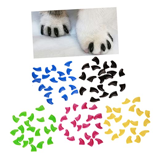 PartyKindom 100 Stück Haustier Krallenkappen Xs Bunte Weiche Nagelschutz für Katzen und Hunde Schützen Möbel vor Kratzschäden Sicherer und Bequemer Pfotenschutz Einfach Anzubringen von PartyKindom
